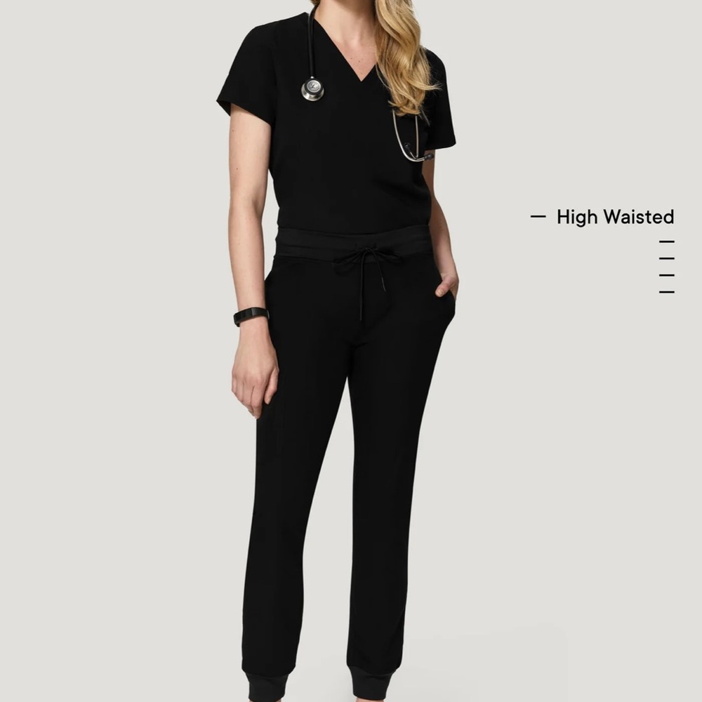 Women's Black High Waisted Jogger Scrub Pants Size Medium and Size Small